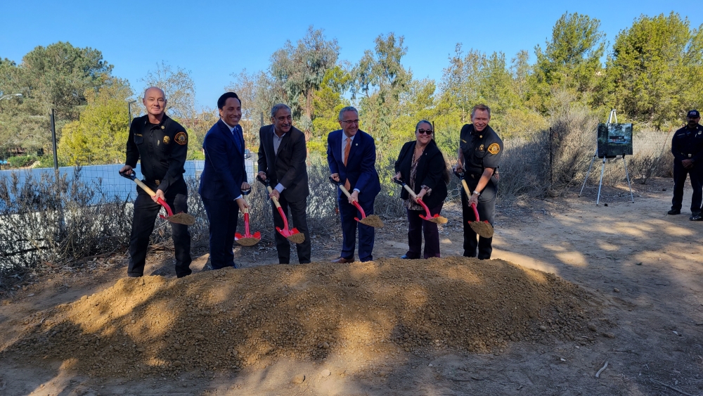 Group of people ground breaking