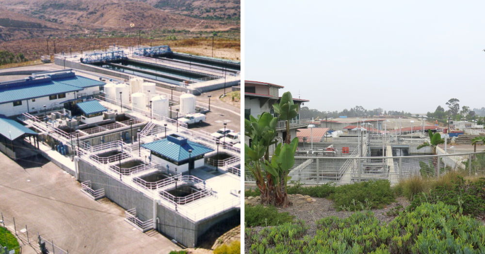 Aerial views of Otay and Miramar water treatment plants