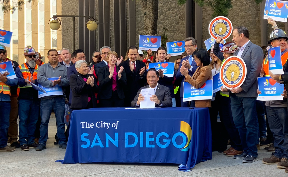 citywide project labor agreement signing 