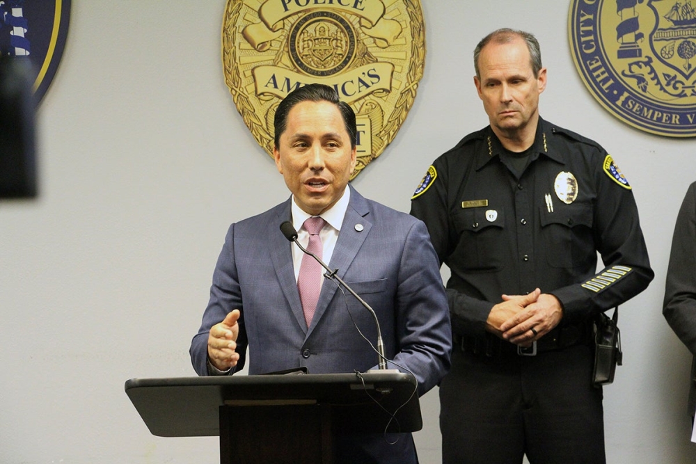 Mayor Todd Gloria and Police Chief David Nisleit