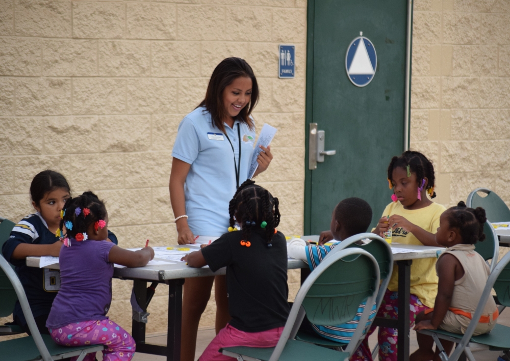 Rec leader and children.