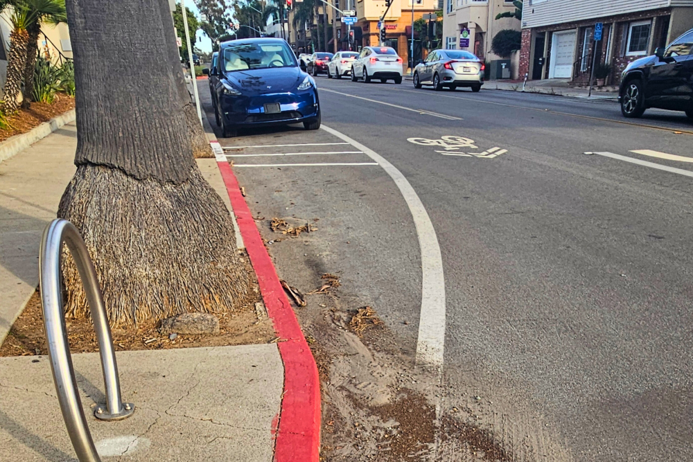 Red curb on city street