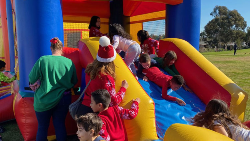 kids on bounce house