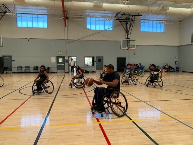 Basketball in wheelchairs