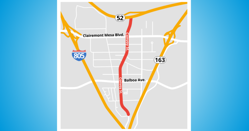 map that highlights where convoy will be resurfaced