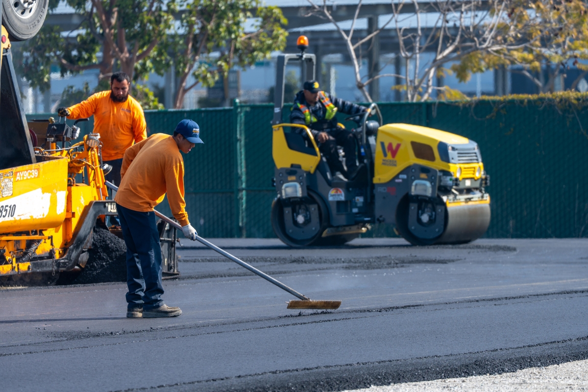 A photo of our newest Safe Parking lot being paved