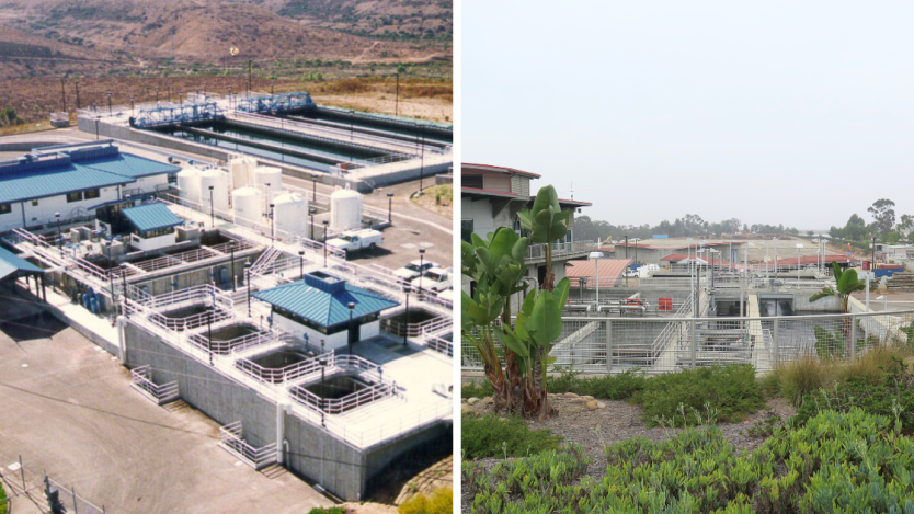 Aerial views of Otay and Miramar water treatment plants