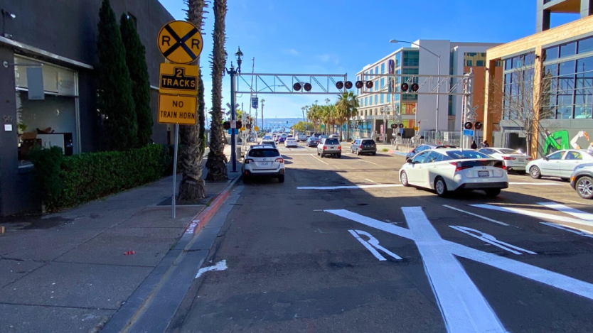 updated street with new paint and street signs