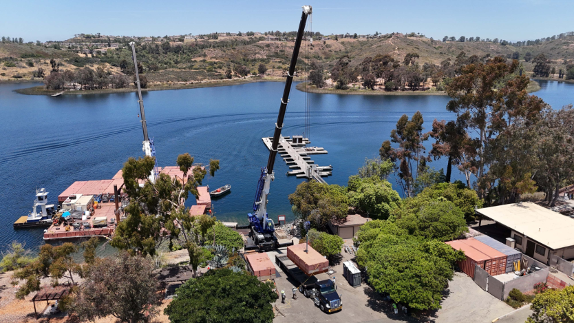 water and buildings at miramar reservoir  