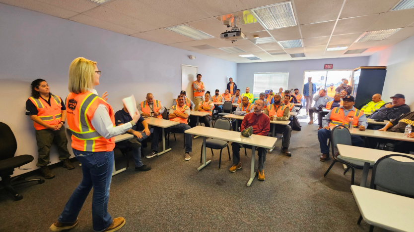 transportation employees in classroom for a training